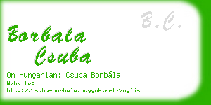 borbala csuba business card